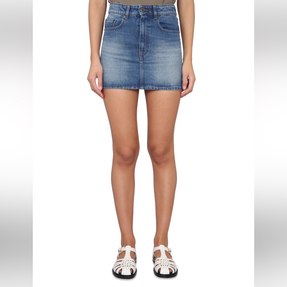 Ami Classic Blue Jean Mini Skirt